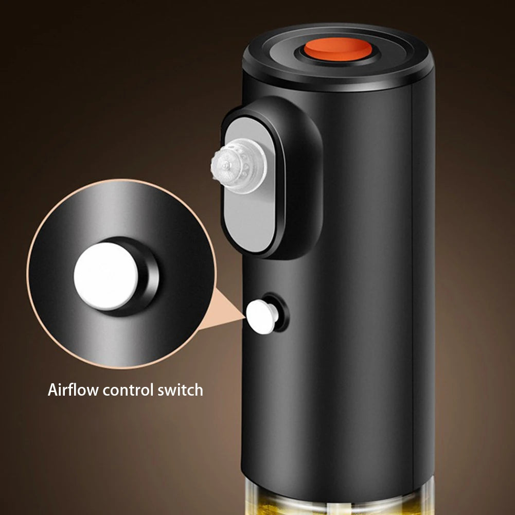 Electric Oil Spray Bottle 200ml Glass Cooking Oil Dispensers Olive Oil Butters Sprayers For Kitchen Air Fryer BBQ Salad Baking