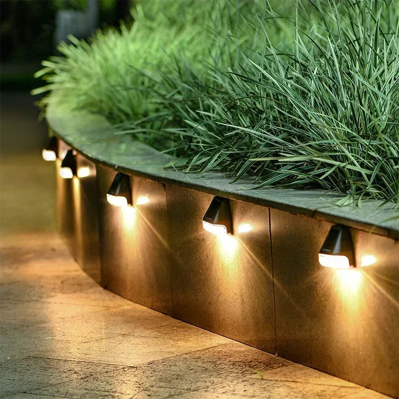 Home LED Solar Wall Lamp Road Light Induction Outdoor IP65 Rainproof Courtyard Garden Decoration Staircase Night Lighting Bright