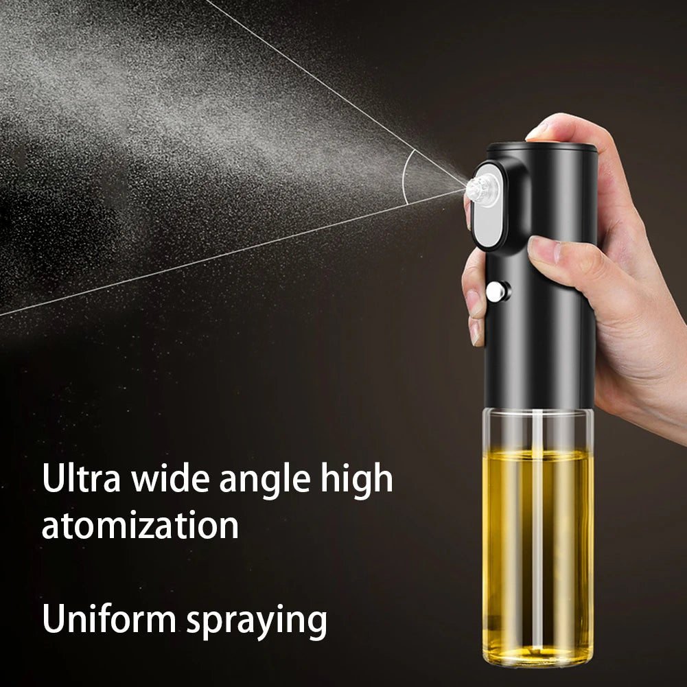Electric Oil Spray Bottle 200ml Glass Cooking Oil Dispensers Olive Oil Butters Sprayers For Kitchen Air Fryer BBQ Salad Baking