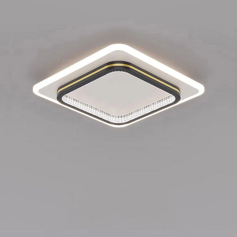 Modern LED Ceiling Light For Home Entrance Indoor Ceiling Lighting Fixtures with Crystal Lampshade Lights Round Square Luminaria