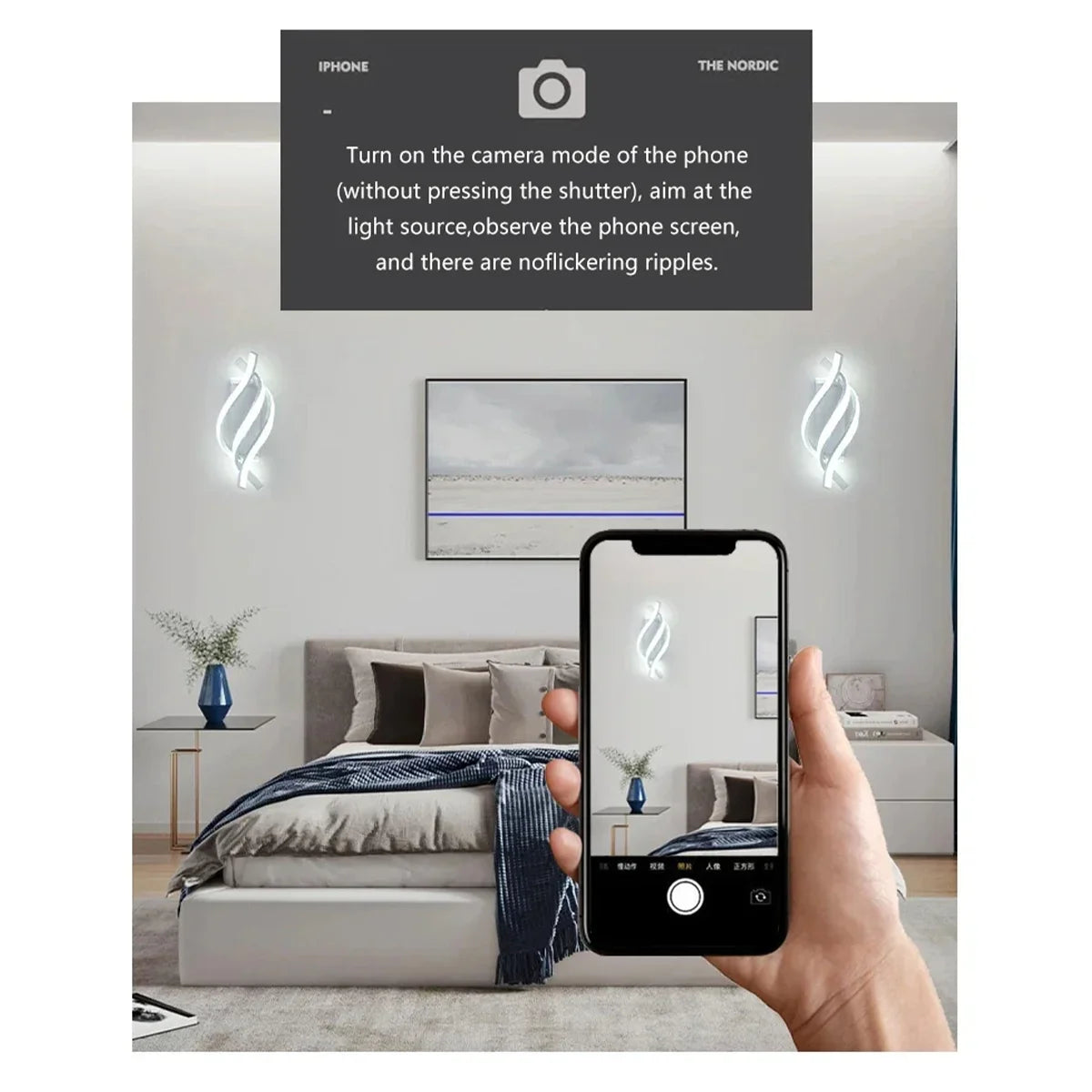 Modern Led Wall Light Energy Saving Artistic Lamp Cool White Lighting Fixture Minimalist Mounted Black Metal Sconce Simple Decor