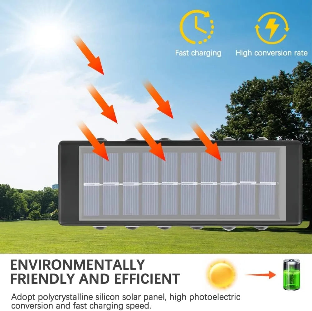 1pc 2/4/6/8/10/12LEDs Solar LED Wall Lights, Outdoor Wall Lamp For Garden, Patio, Ambient Light