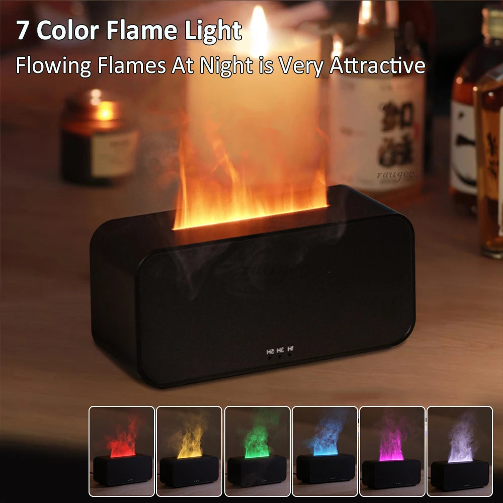 Air Humidifier Aroma Essential Oil Diffuser Mini Flame Home Humidifier Aromatherapy Fragrance Diffuser with Night Light for Room