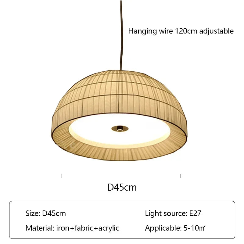 Home Decor Fabric Restaurant LED Chandeliers for Bedroom Coffee Dining Room Table Bar Pendant Lamp Lighting Suspension Luminaire