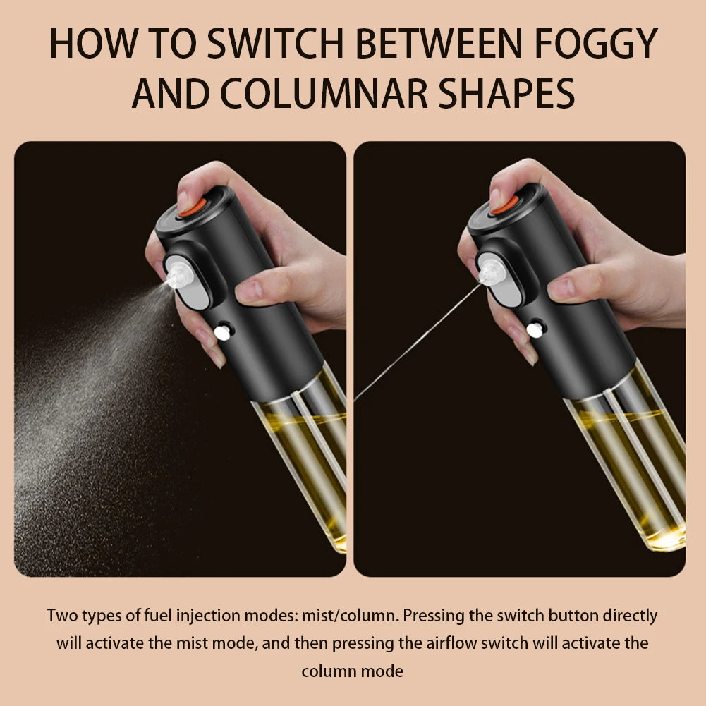 Electric Oil Spray Bottle 200ml Glass Cooking Oil Dispensers Olive Oil Butters Sprayers For Kitchen Air Fryer BBQ Salad Baking