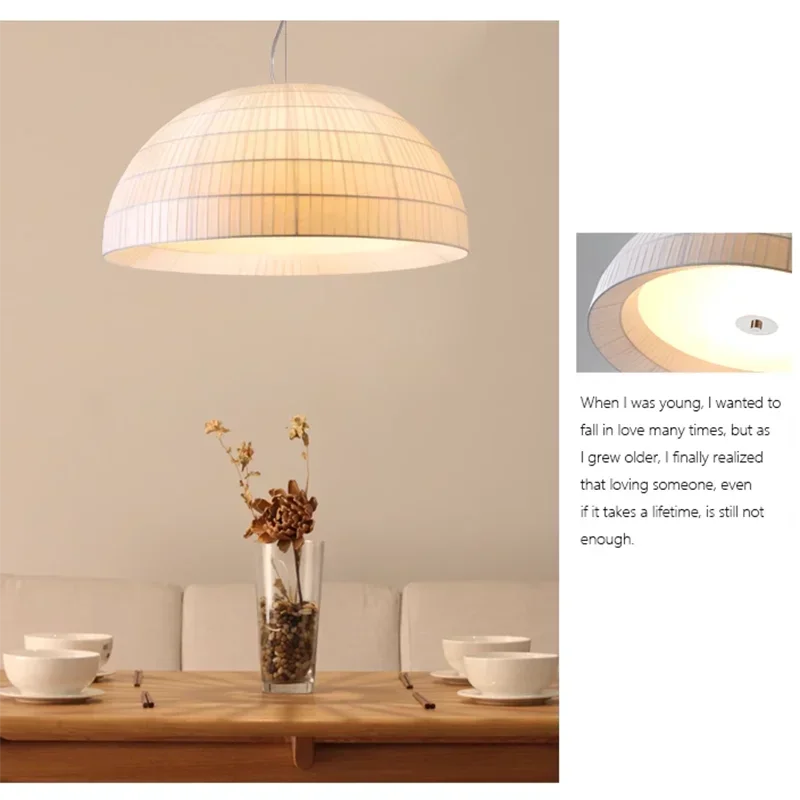 Home Decor Fabric Restaurant LED Chandeliers for Bedroom Coffee Dining Room Table Bar Pendant Lamp Lighting Suspension Luminaire