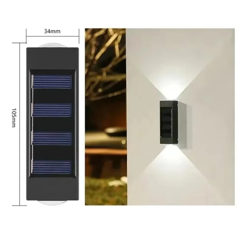 1pc 2/4/6/8/10/12LEDs Solar LED Wall Lights, Outdoor Wall Lamp For Garden, Patio, Ambient Light