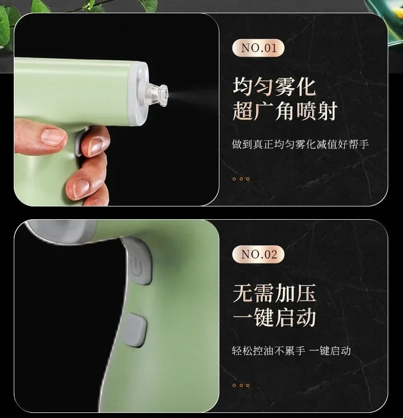 Xiaomi Electric Oil Spray Bottle Glass Cooking Oil Dispensers Olive Oil Butters Sprayers For Kitchen Air Fryer BBQ Salad Baking