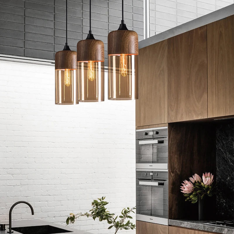 Industrial Retro LED Pendant Light Home Indoor Decoration Hanging Lamp Dining Room Restaurant Kitchen Glass Bedside Light E27