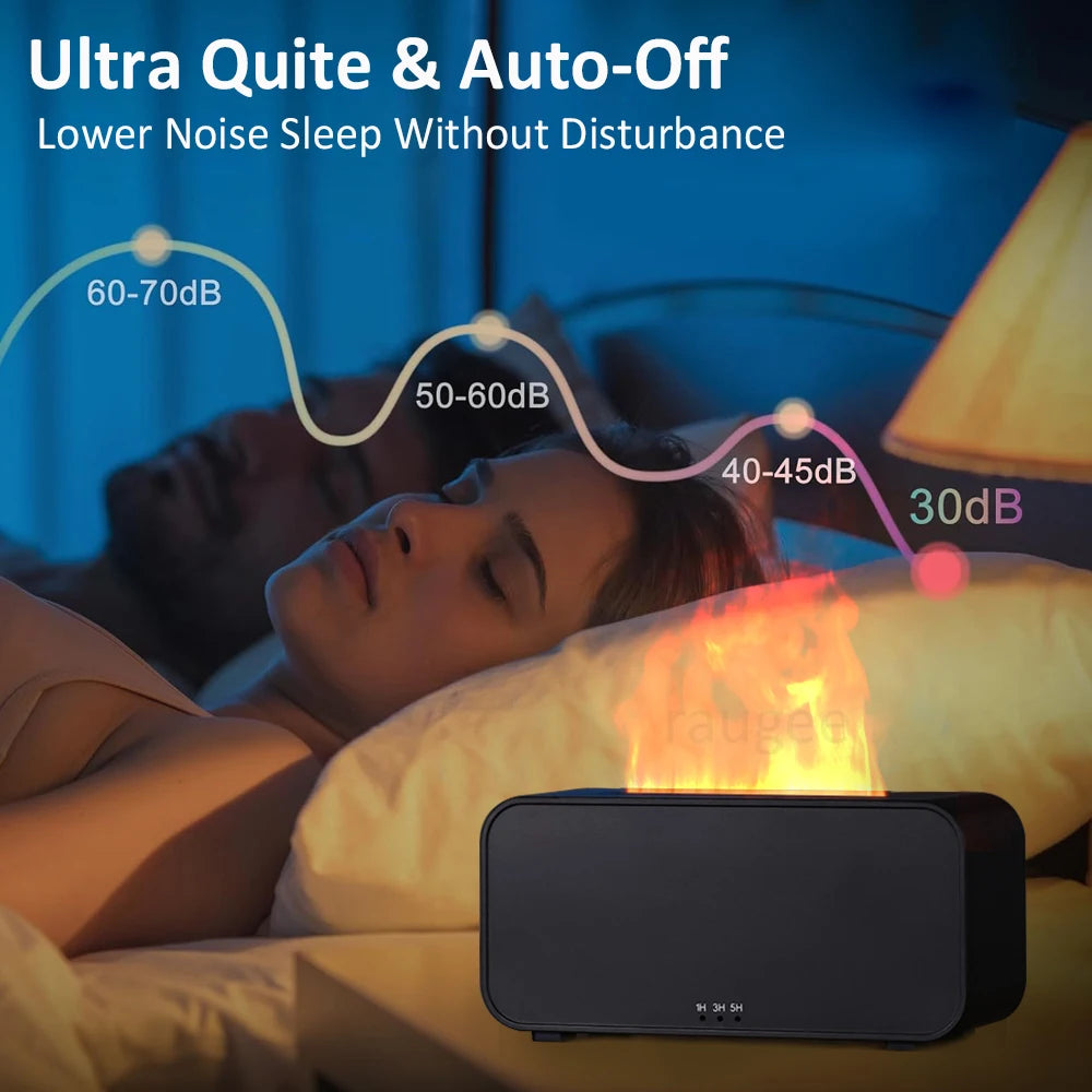 Air Humidifier Aroma Essential Oil Diffuser Mini Flame Home Humidifier Aromatherapy Fragrance Diffuser with Night Light for Room